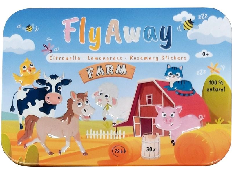 FlyAway Insektenstich-Pflaster Farm 30 Stk. Strickers Farm für Kinder