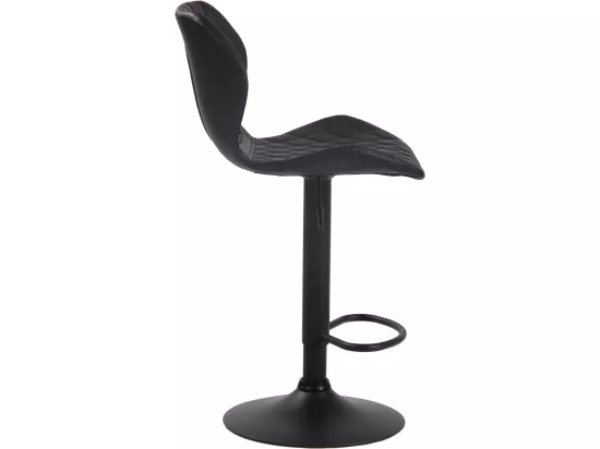 Tabouret de bar - Similicuir & Métal - Noir - Cork