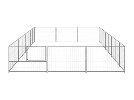 Chenil extérieur cage enclos argenté 800 x 300 x 70 cm 02_0000256