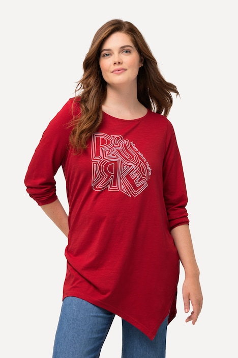 Shirt, PURE, A-Linie, Rundhals, Langarm, Biobaumwolle