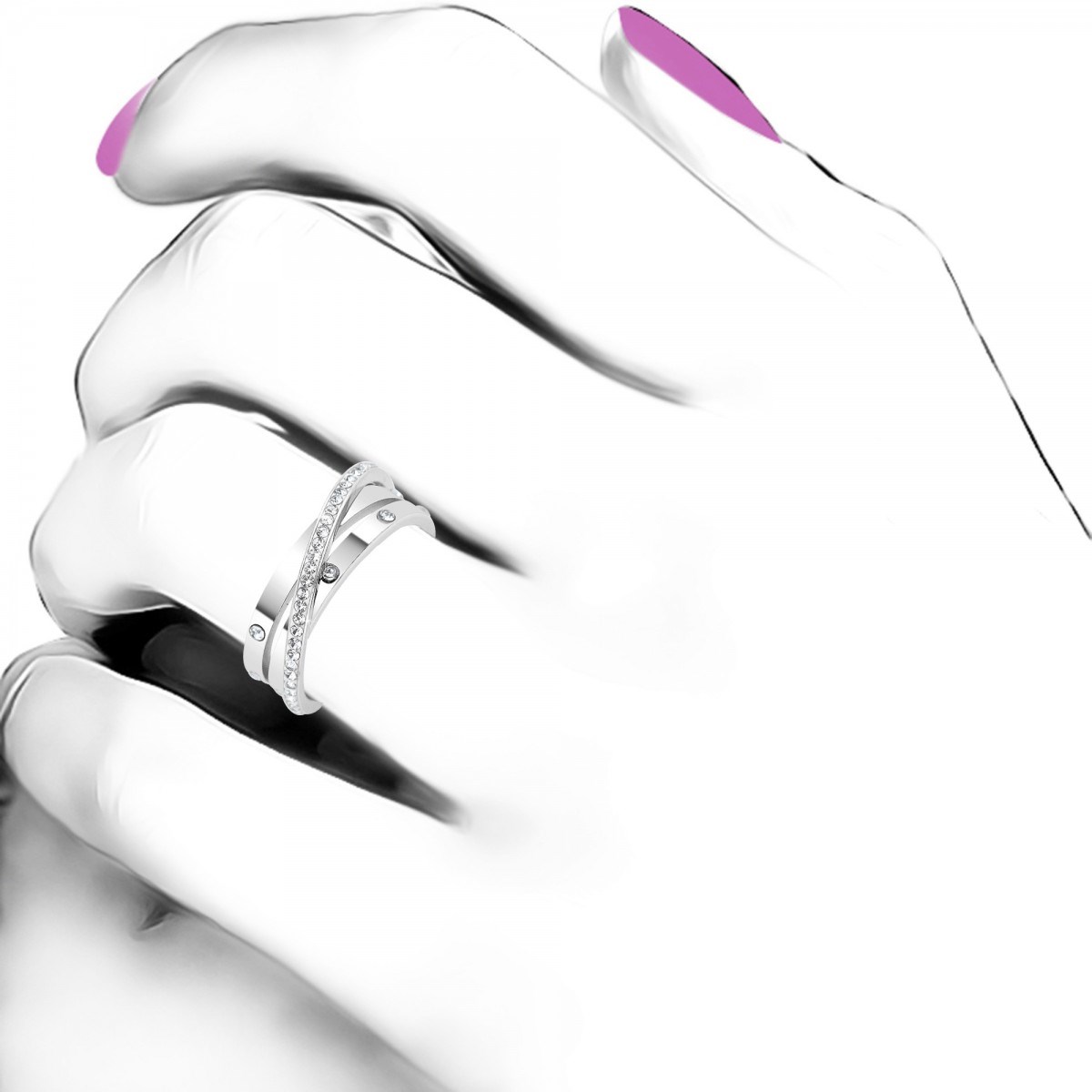 Bague SC Crystal ornée de cristaux scintillants