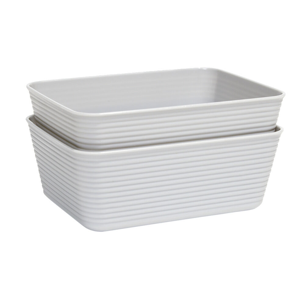 Panière de rangement x2 plastique 16,8x12,5xH6,5cm (3 modèles)