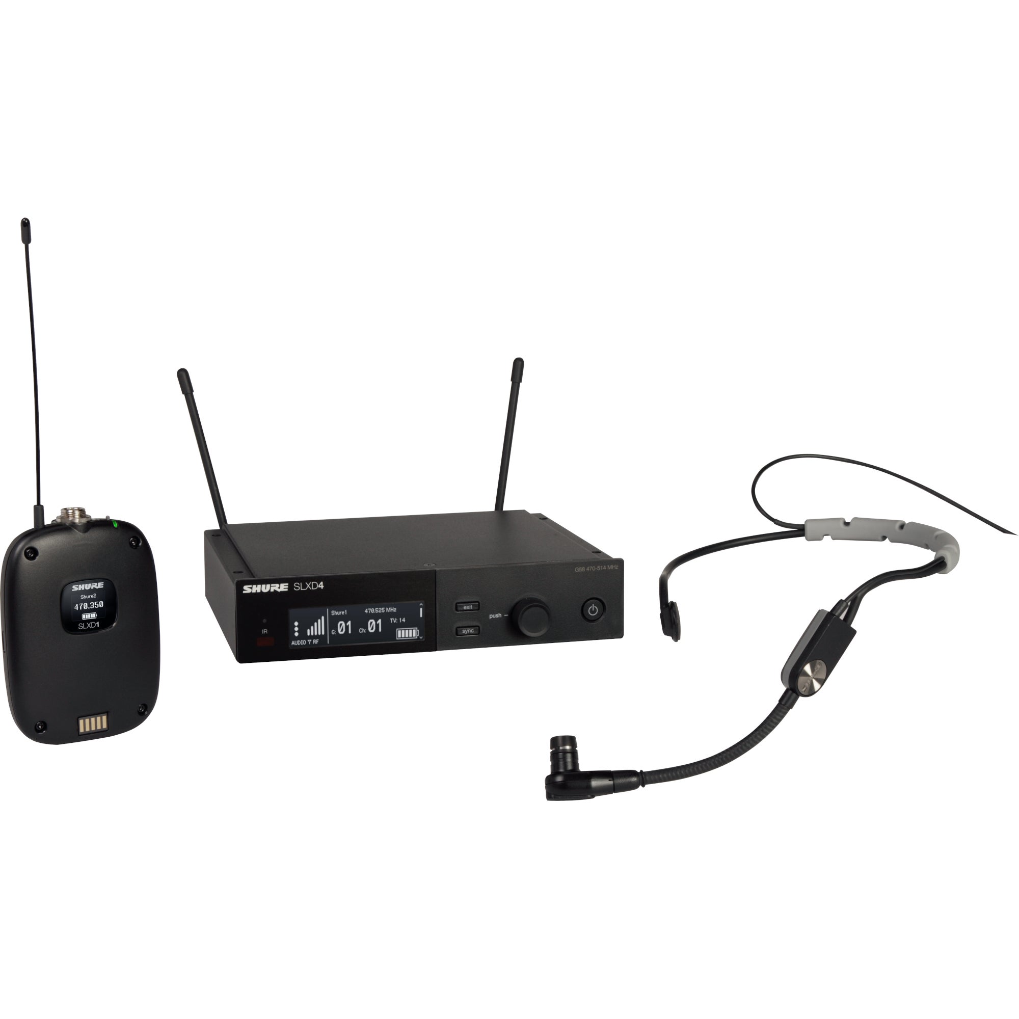 Shure SLXD14/SM35-G59 draadloze headset microfoon (470 - 514 MHz)