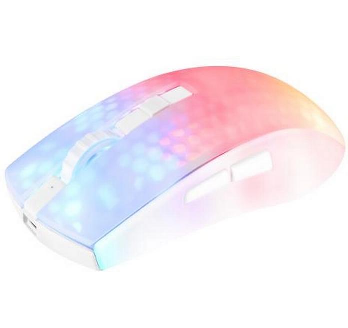 Gaming-Maus GAM-145-W Weiss/TrasparentLeichte Gaming-Maus mit RGB Beleuchtung