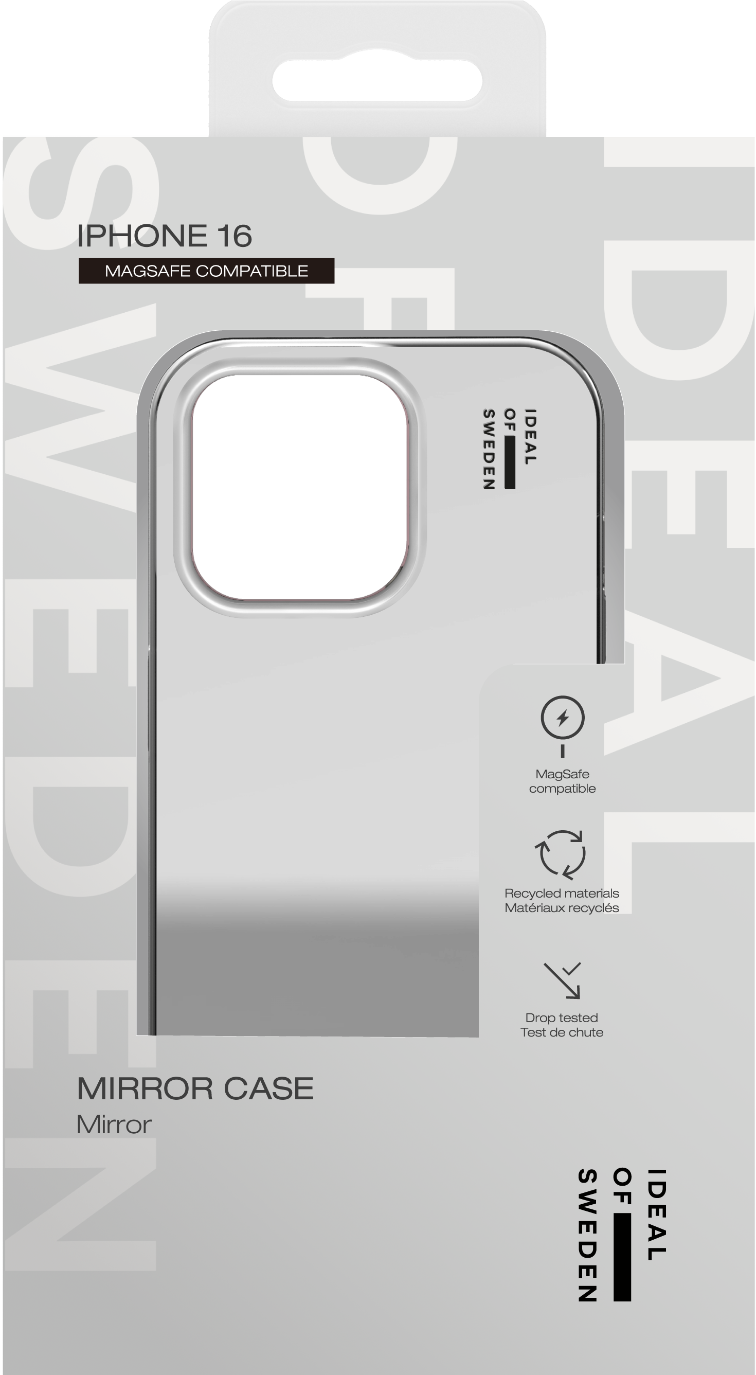 iPhone 16 MagSafe Hardcase Hülle Mirror Case Recycled (IDMRCMS-I2461-477) - Silber