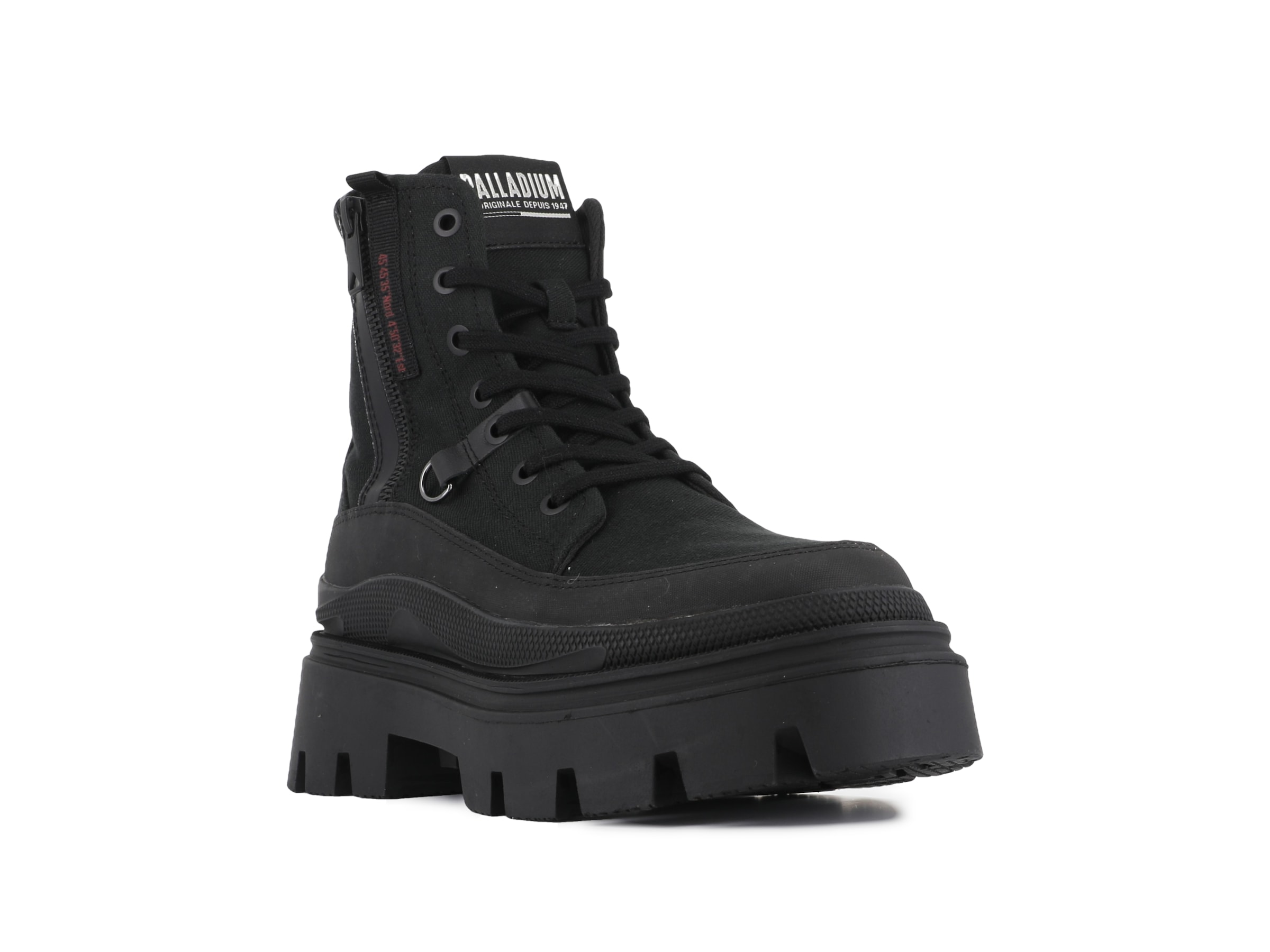 Palladium Schnürboots »PALLASQUAD ZIP TX«  Chunky Boots, Schnürstiefel mit Plateausohle aus Canvas