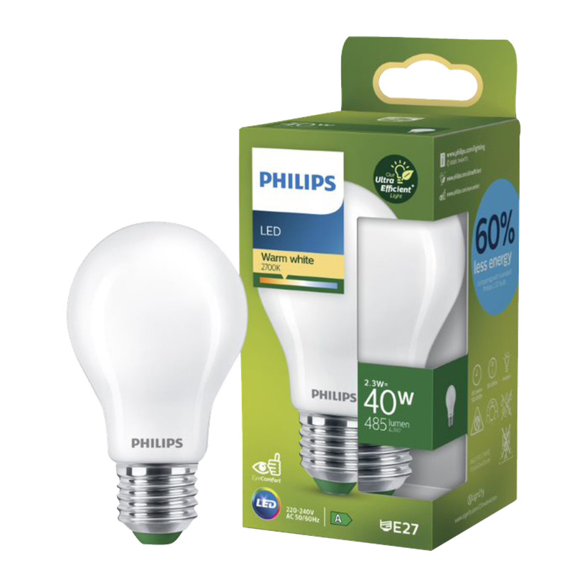 Normalpære, LED E27 2,3 W 485 lm
