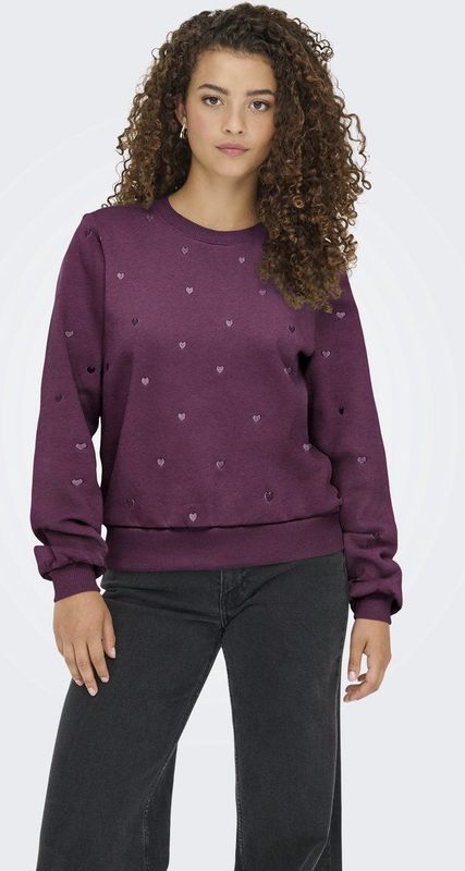 Only - Onlatika O-neck - Trui - Mauve Wine - Glitter Emb. Bo 15355802