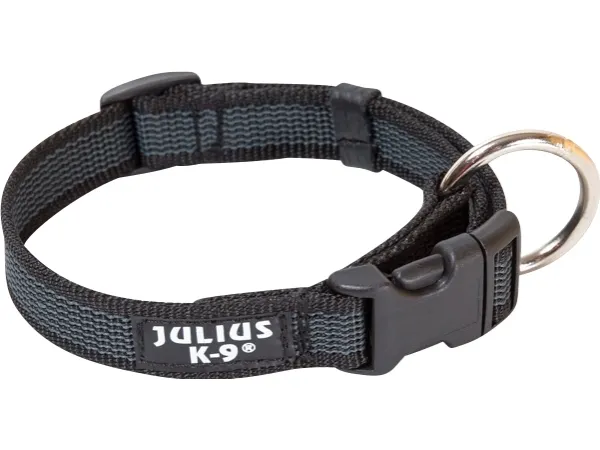 Julius-K9 K9 C&G Halsbånd, sort/grå, 25mm/39-65 cm