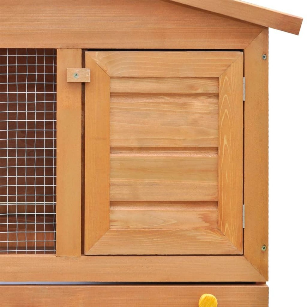 Clapier d'extérieur enclos 93 x 60 x 97 cm pour petits animaux 3 portes bois