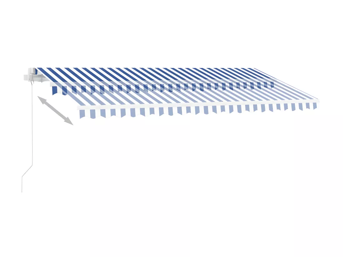 Auventanuel rétractable sur pied 450x350 Bleu/Blanc