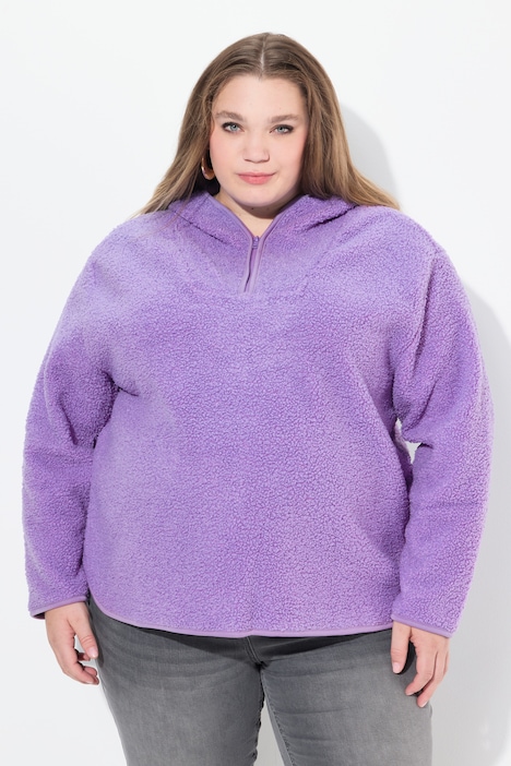 Teddypullover, Plüsch, Kapuze, Langarm
