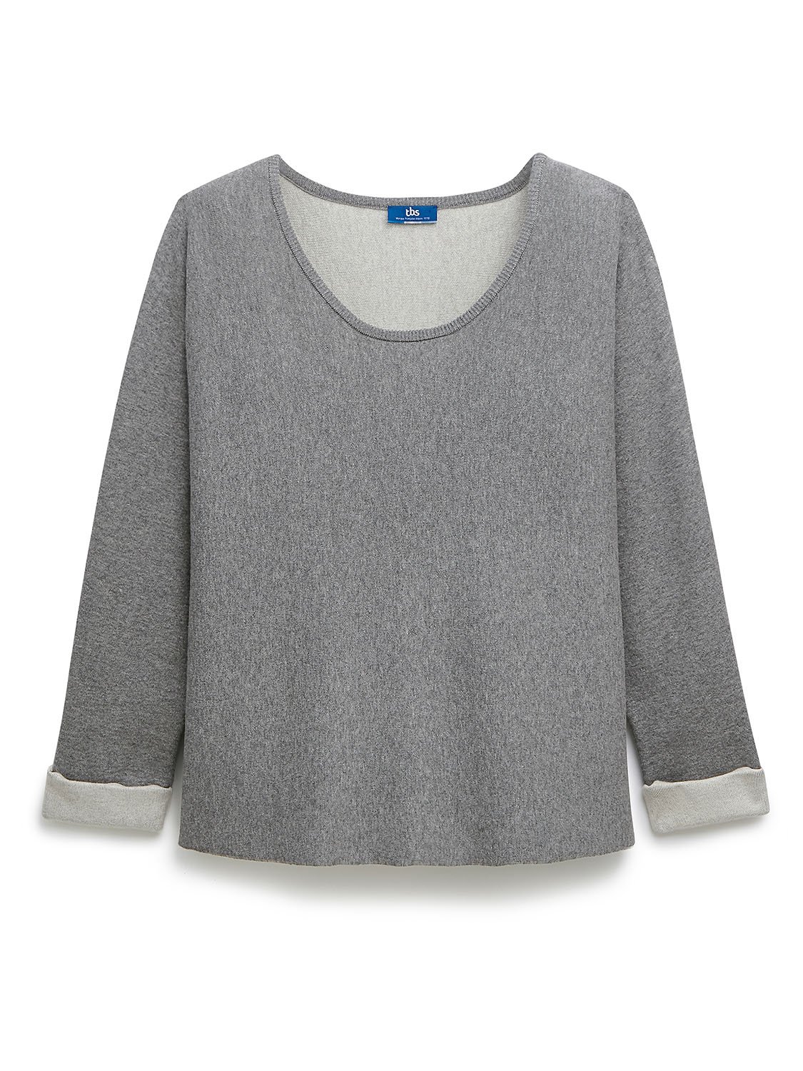 Pull Femme Oversize 5% Laine Gris Chiné