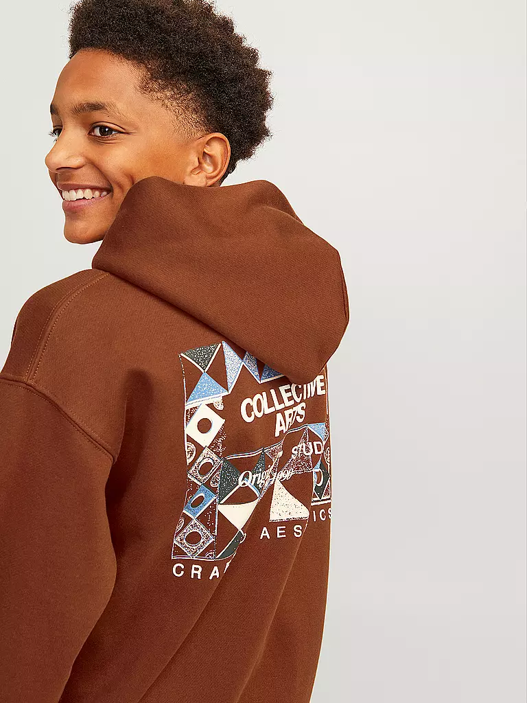 JACK & JONES Jungen Kapuzensweater - Hoodie JORNOHO  braun