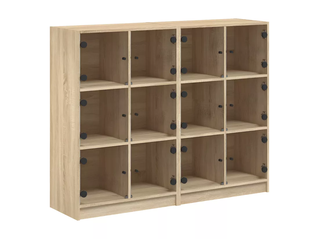 Bibliothèque avec portes chêne sonoma 136x37x109 cm
