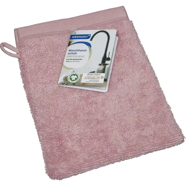 WASCHHANDSCHUH 16X21CM altrosa GOTS