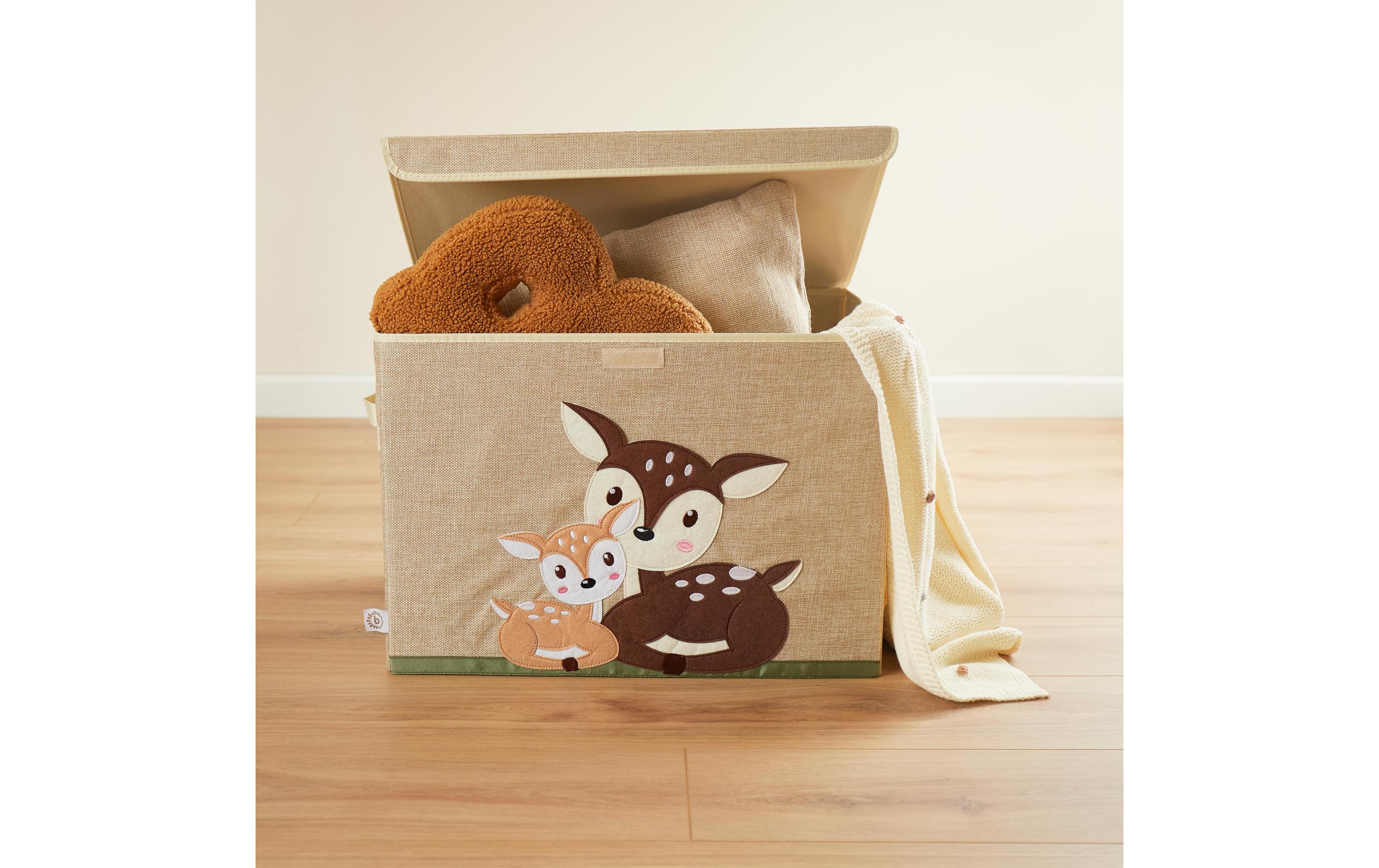 Spielzeugbox Rehe liegend 36 x 36 x 51 cmAufbewahrungsbox mit Deckel