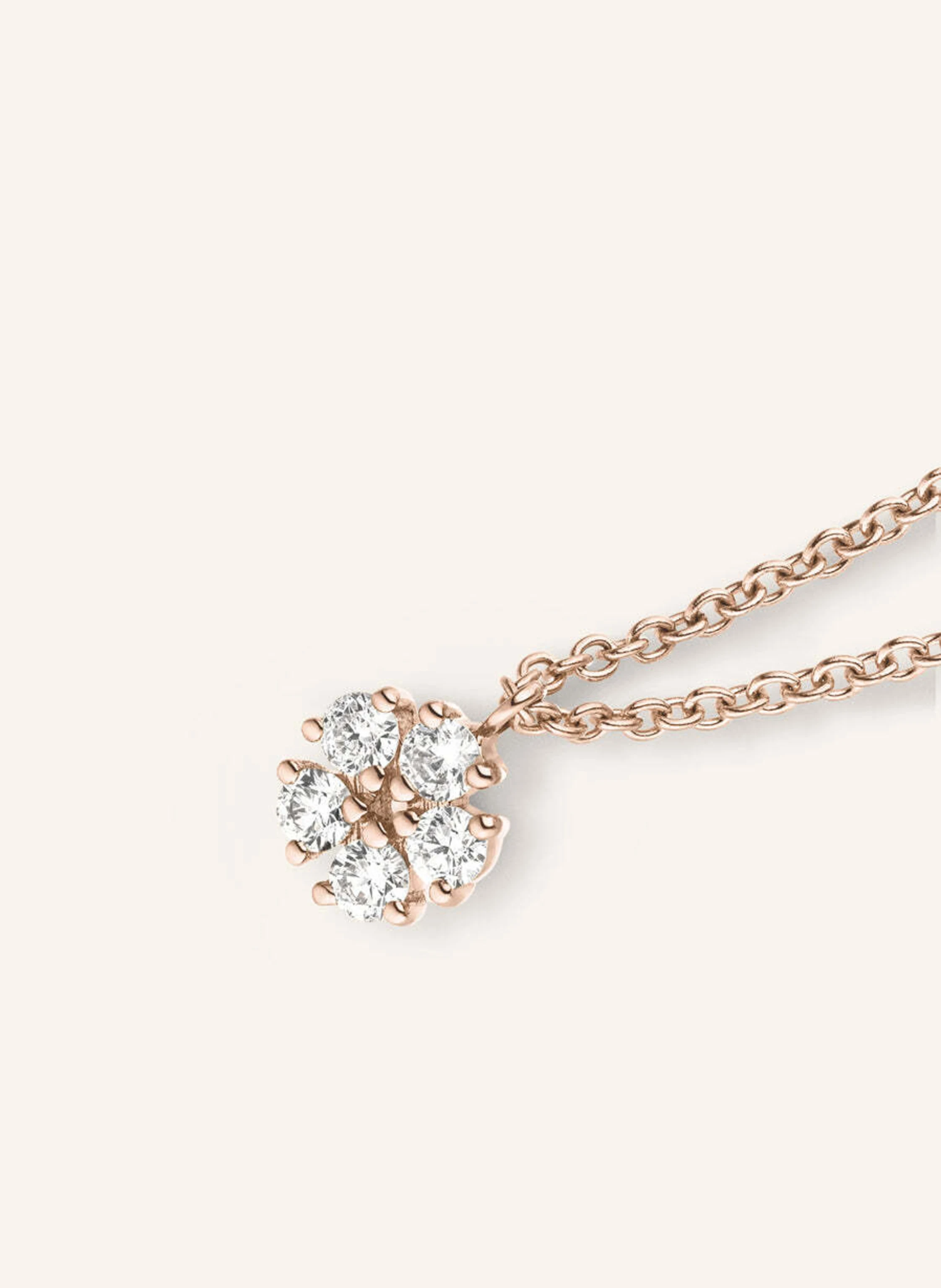 VEYNOU Halskette aus 14 Karat Roségold und 0,16ct. lab-grown Diamanten