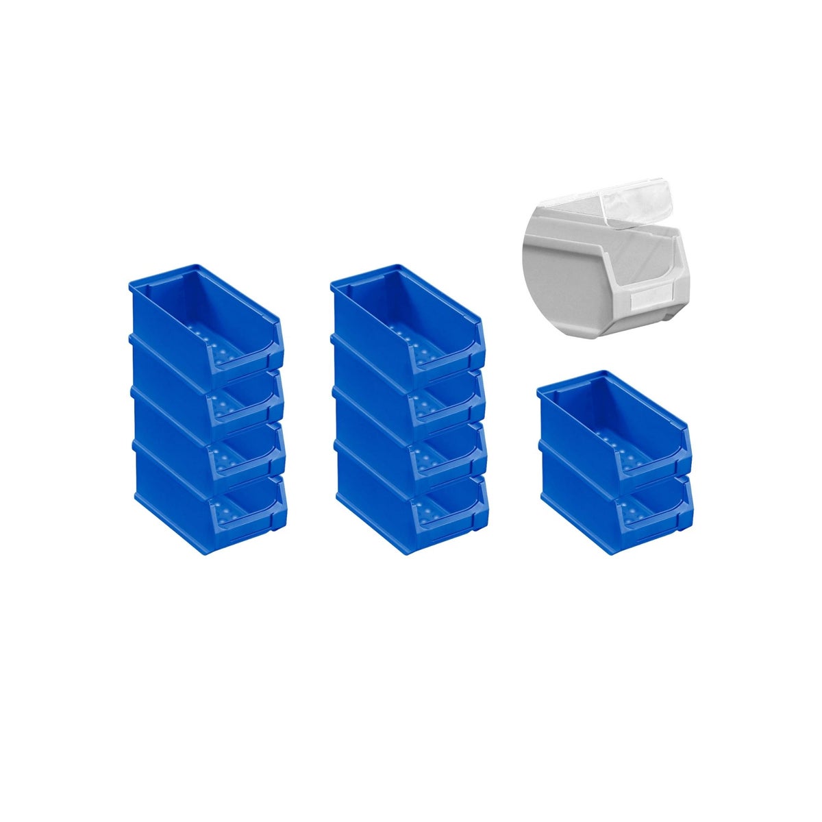 PROREGAL Value Pack 10 x Blauwe Opbergdoos 2.0 met deksel HxBxD 7,5 x 10 x 17,5 cm 0,8 liter Opbergdoos