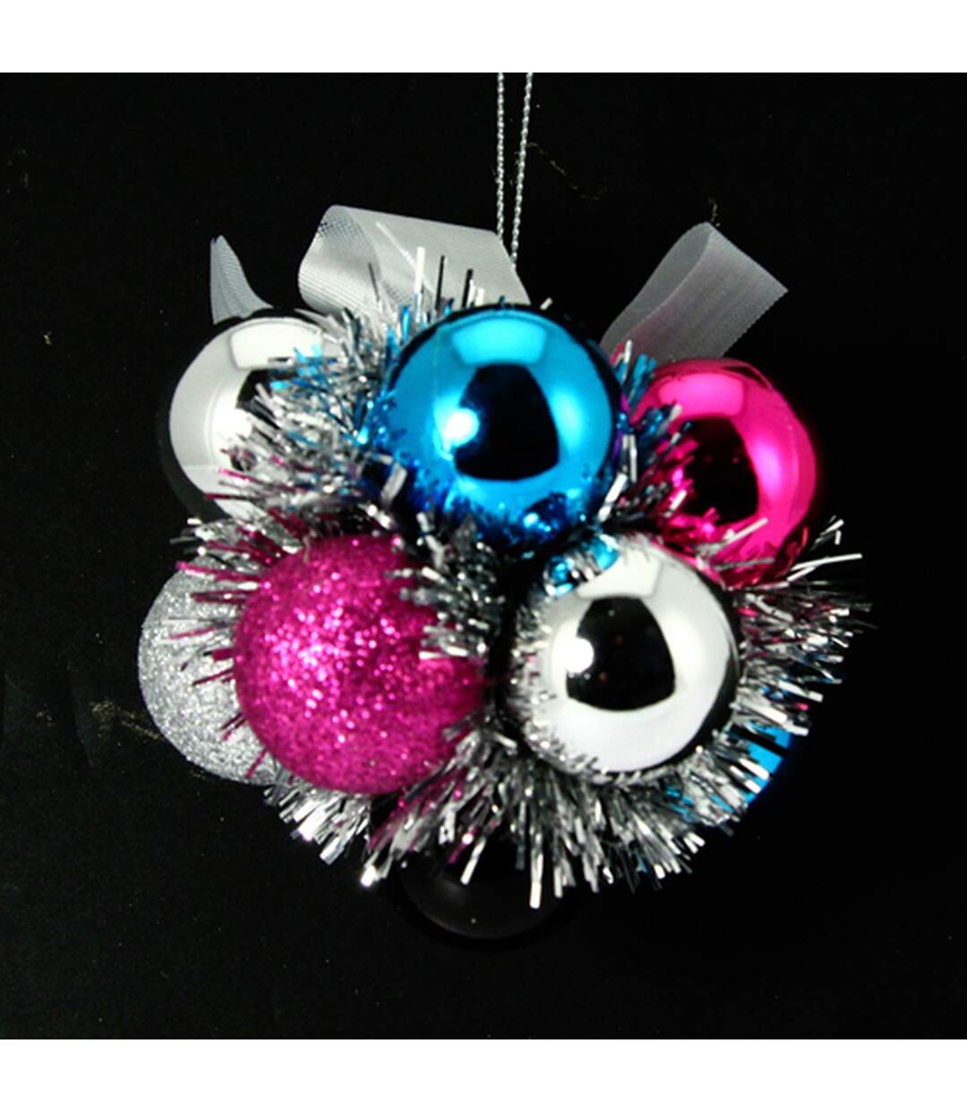 Fleur de Noël - Turquoise, fuchsia et noir