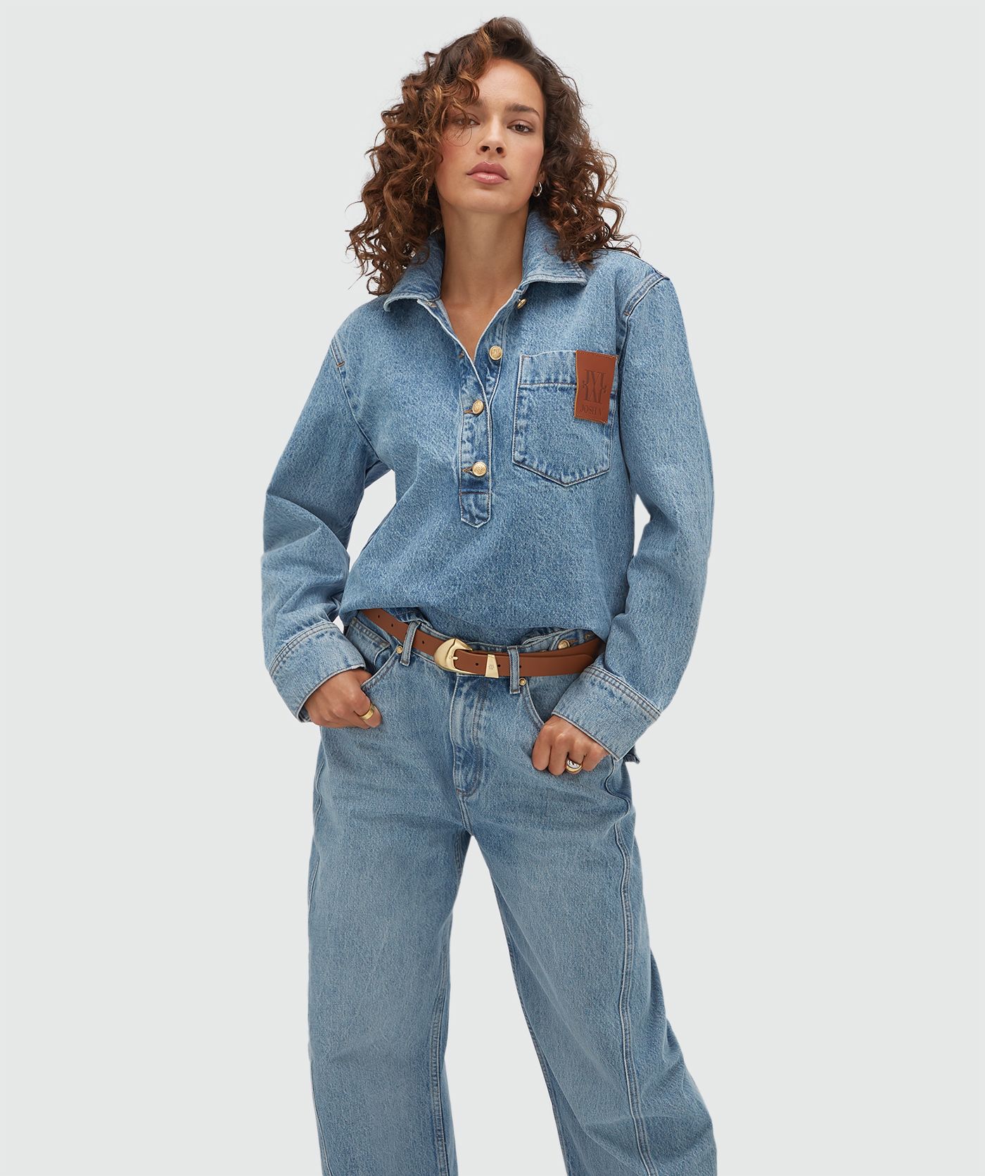 JV-WOLF oversized blouse - light denim