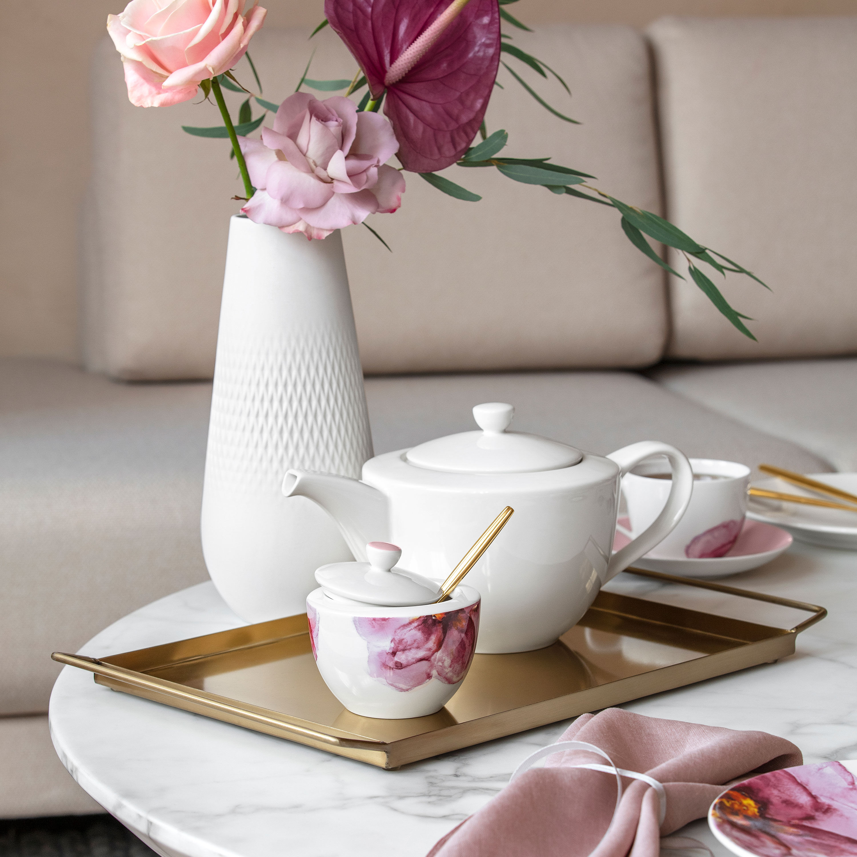For Me Teapot White, 40.6 oz, Premium Porcelain