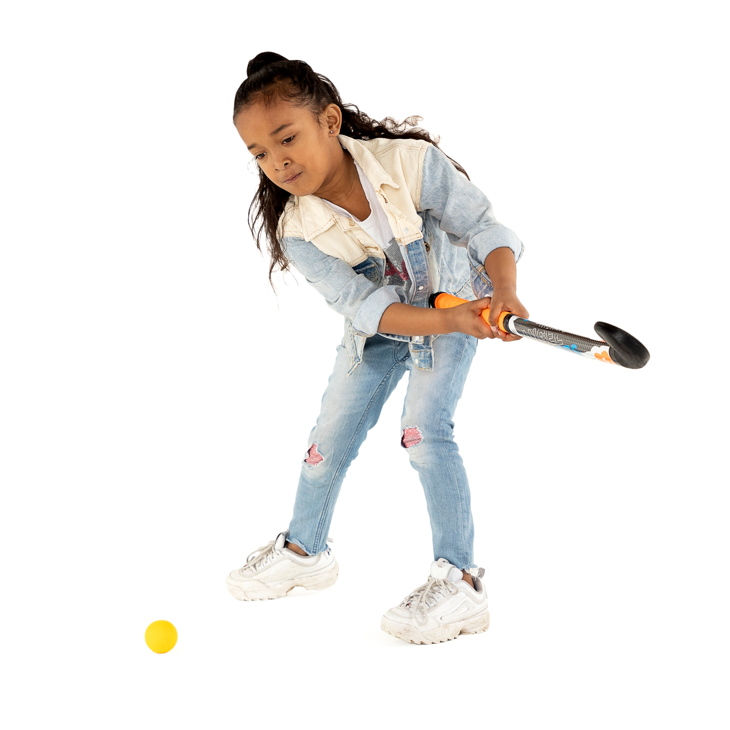 Hockeyset Oranje en Blauw 34''