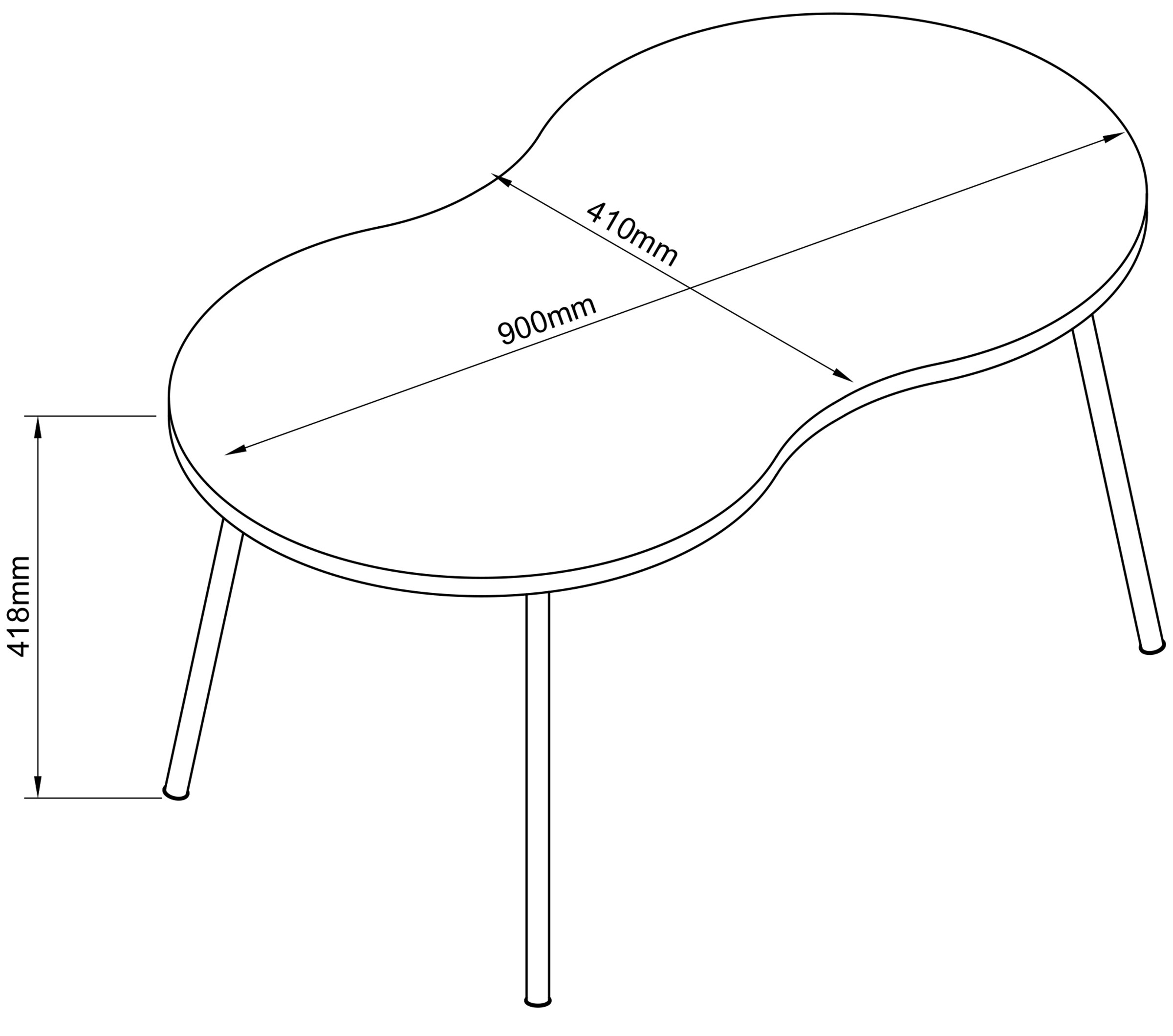 VCM Holz ovaler Beistelltisch Marmor Optik Couchtisch Sofatisch Wohnzimmertisch Mirola