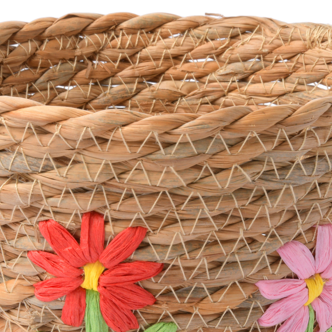 My Home Kleiner Deko-Korb mit Blumen-Motiv natur