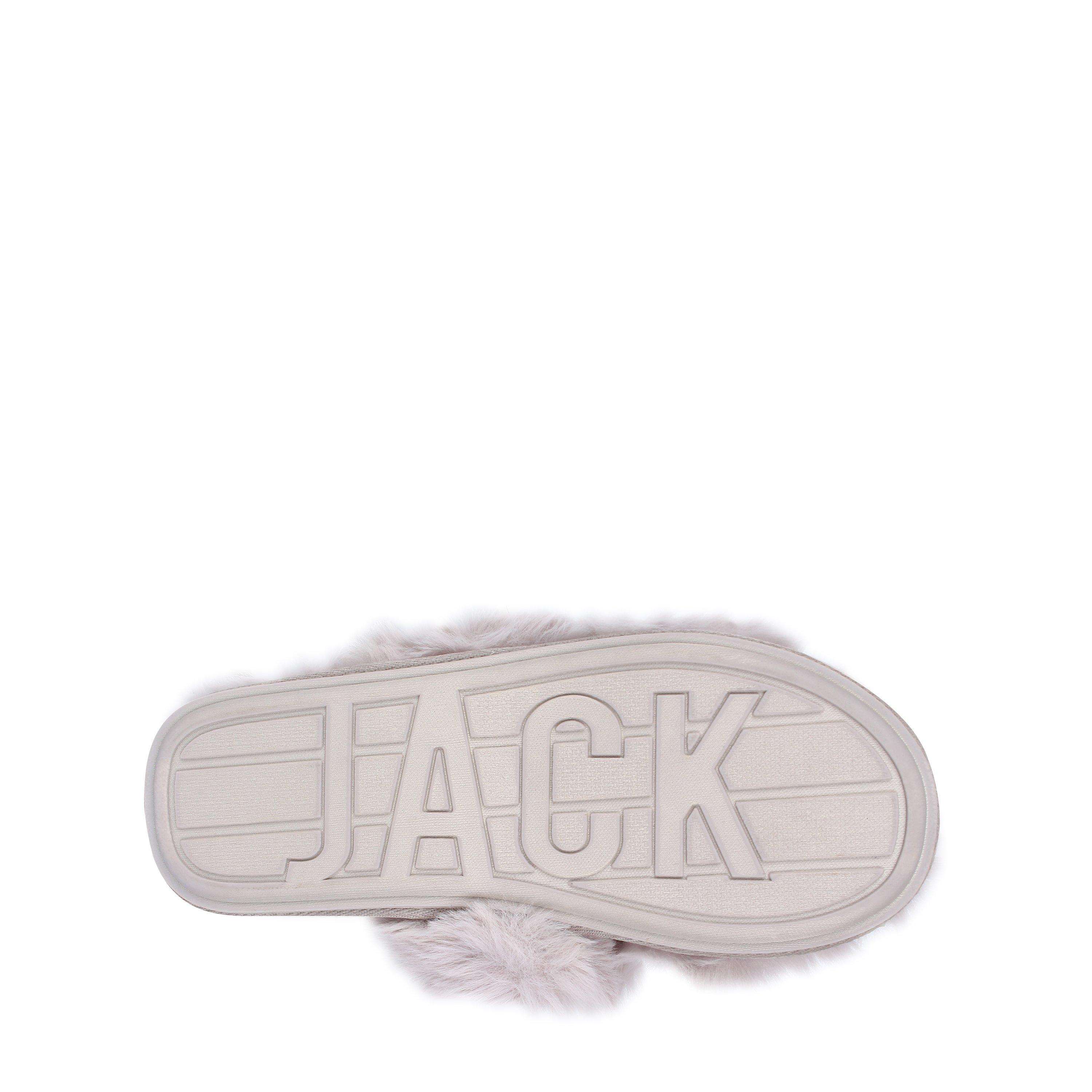 Jack Wills JW Fluffy Cross Strap Slippers