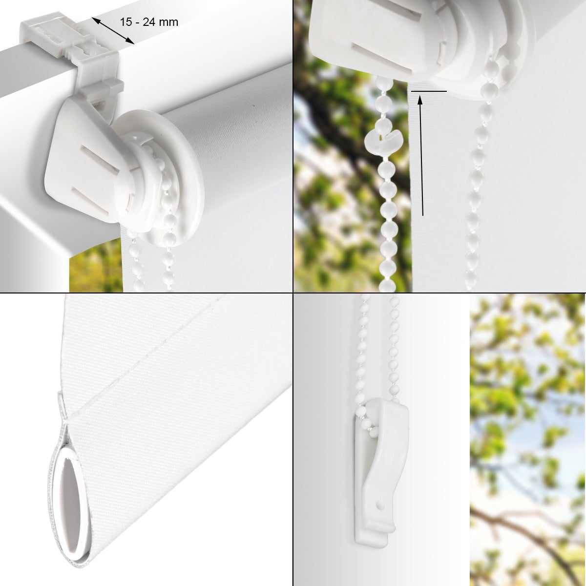 ECD Germany verduisterend rolgordijn 70 x 150 cm - Bruin - Klembevestiging - geen boren nodig - voor zon- en zichtbescherming - incl. bevestigingsmateriaal - EasyFix rolgordijn klembevestiging