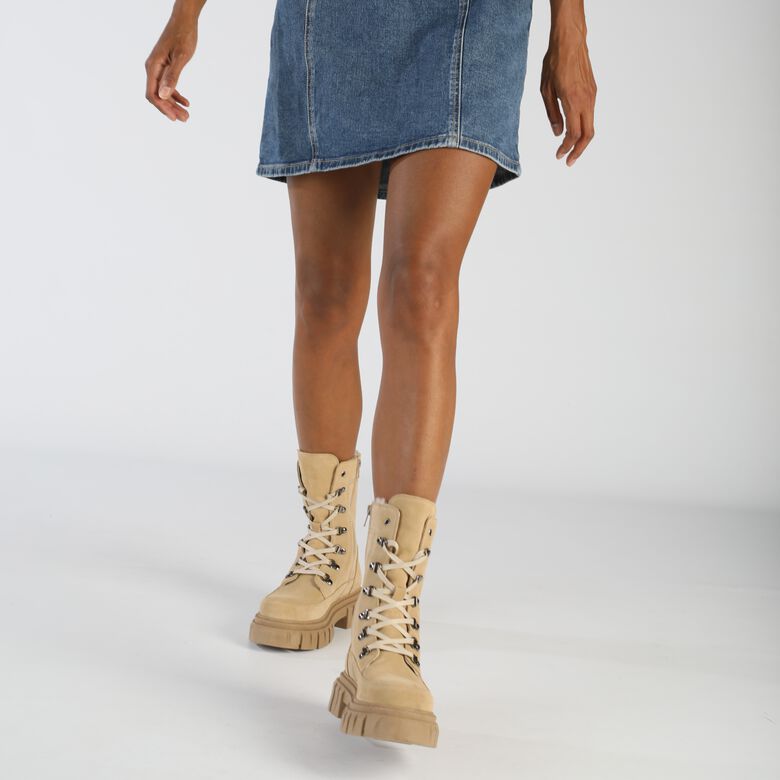 Scape Laceup HI Warm Bottines, crème