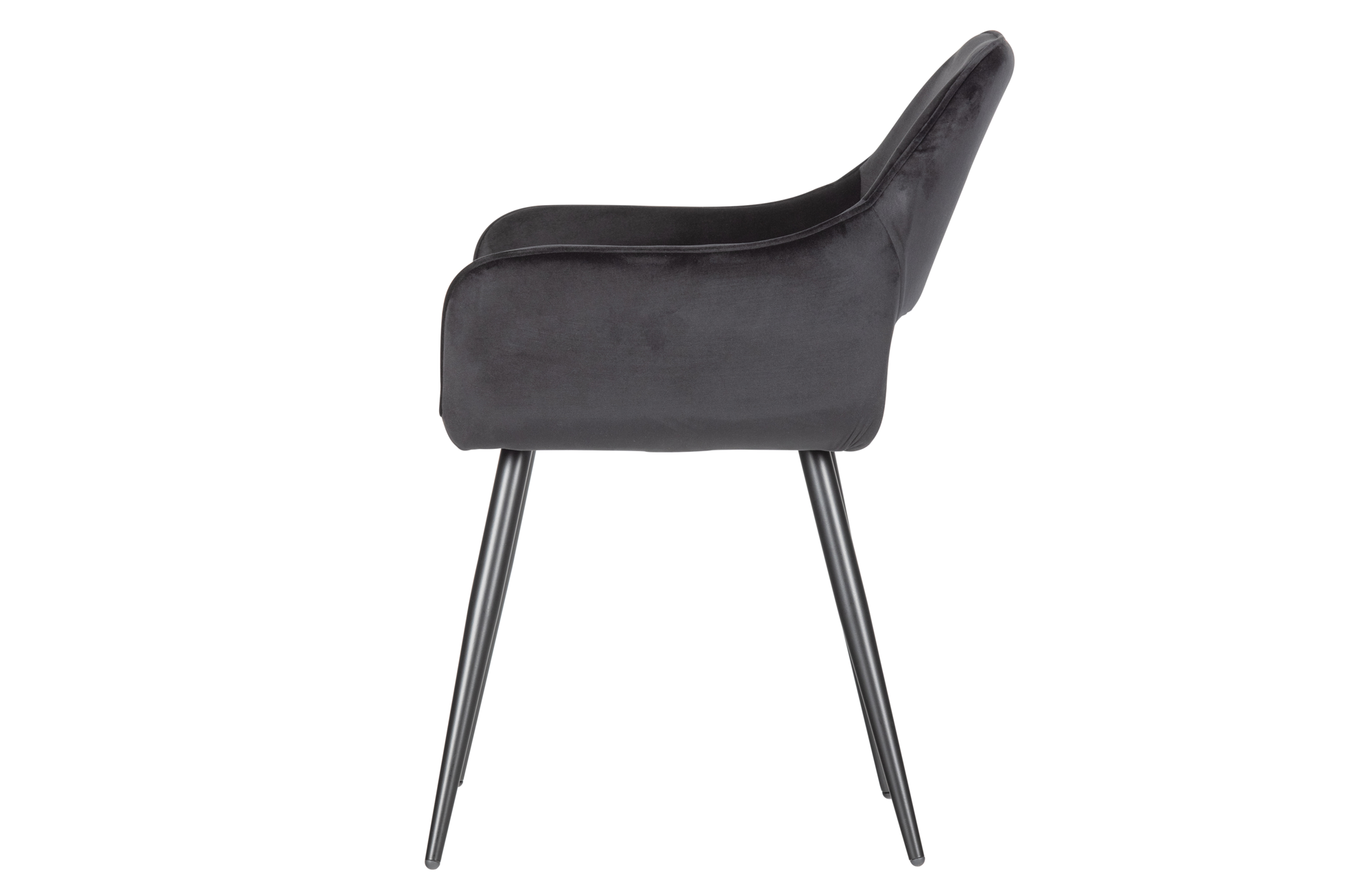 WOOOD stoel Jelle (set van 2) Fluweel Zwart - 2 stuks