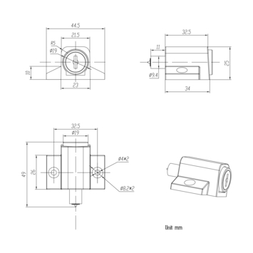 Handson drukcilinder oplegslot wit