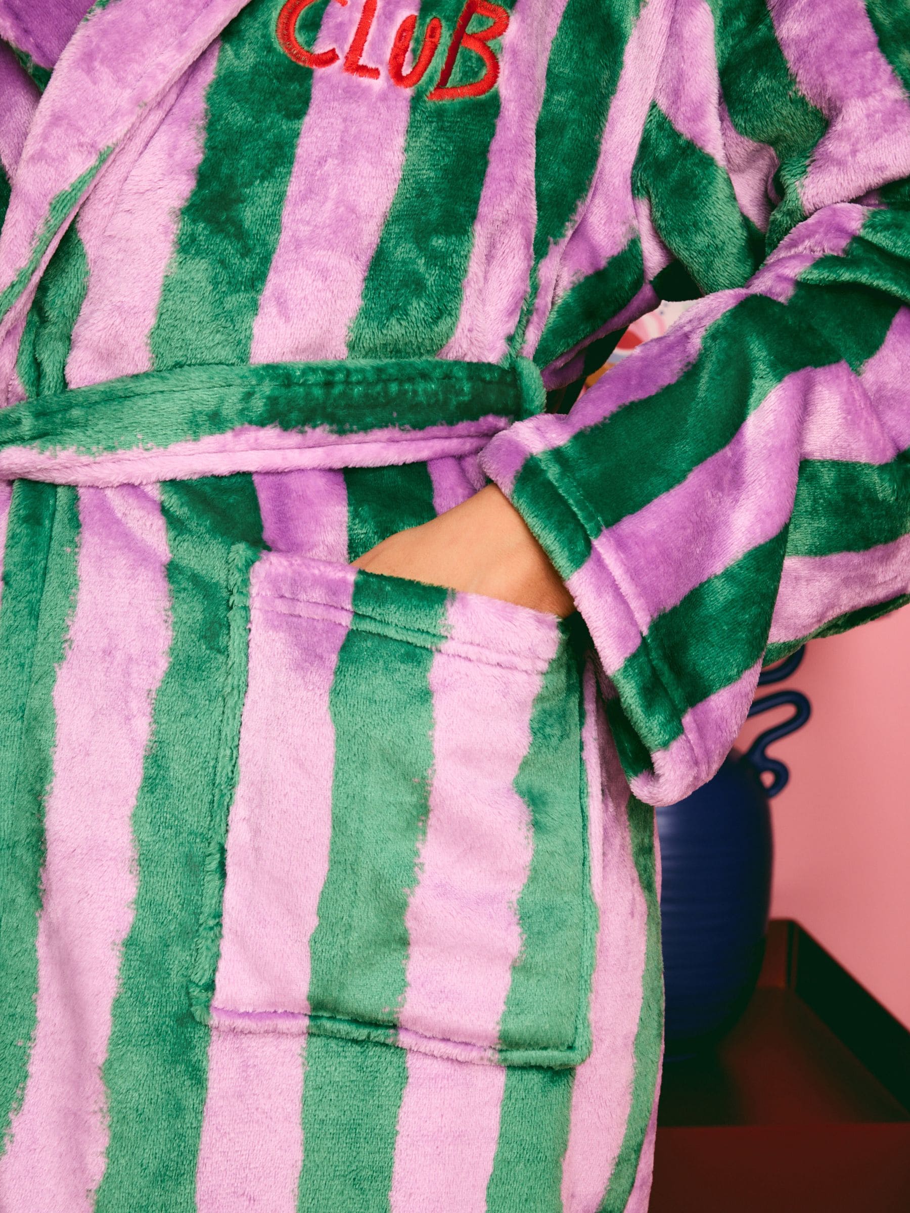 Eleanor Bowmer Green/Purple Coffee Club Fleece Robe