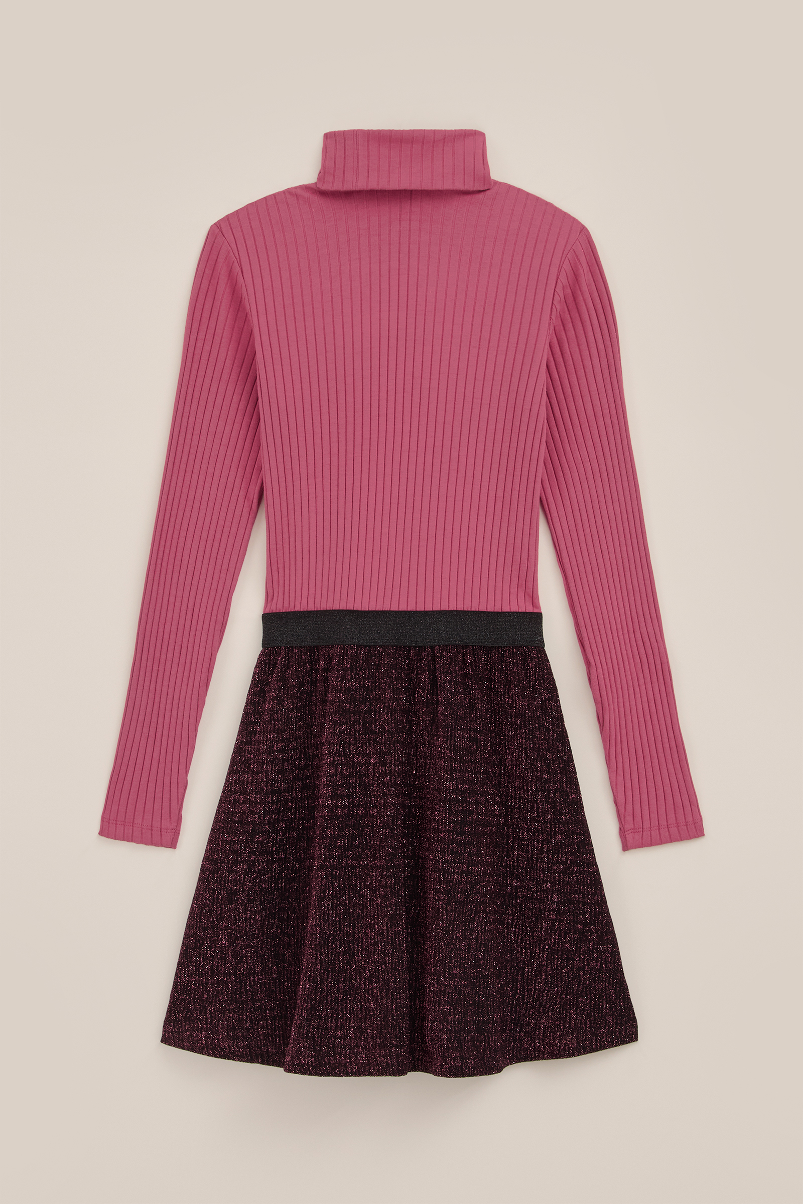 Meisjes jurk met glittergaren WE Fashion Roze