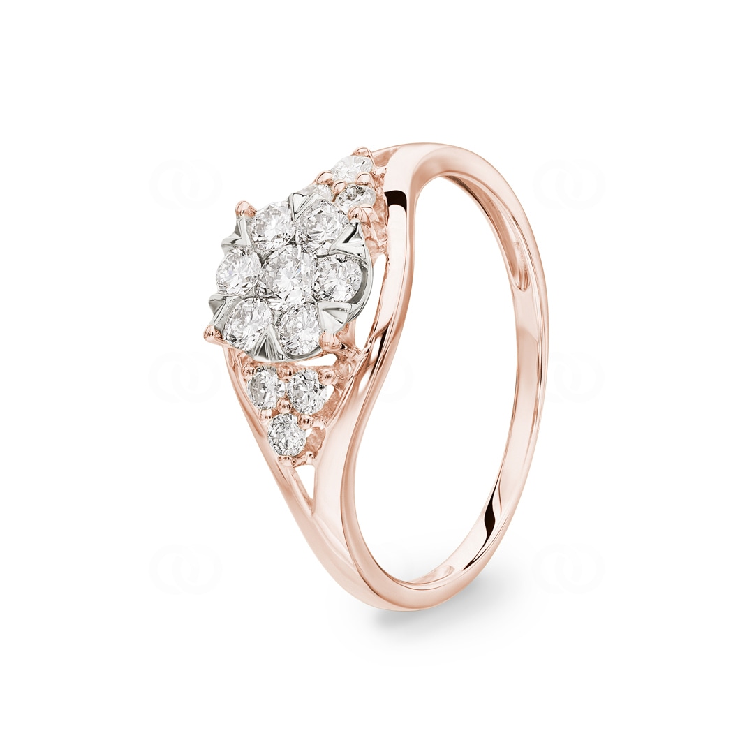 0.49 Karat Diamantring 750/18 K Roségold