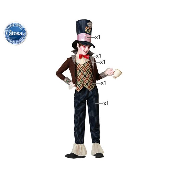 BigBuy Fantasia para Crianças Chapeleira Louca 7-9 Anos
