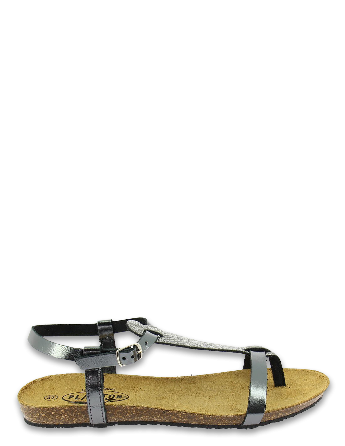plakton Sandales femme mam zouk cuir noir