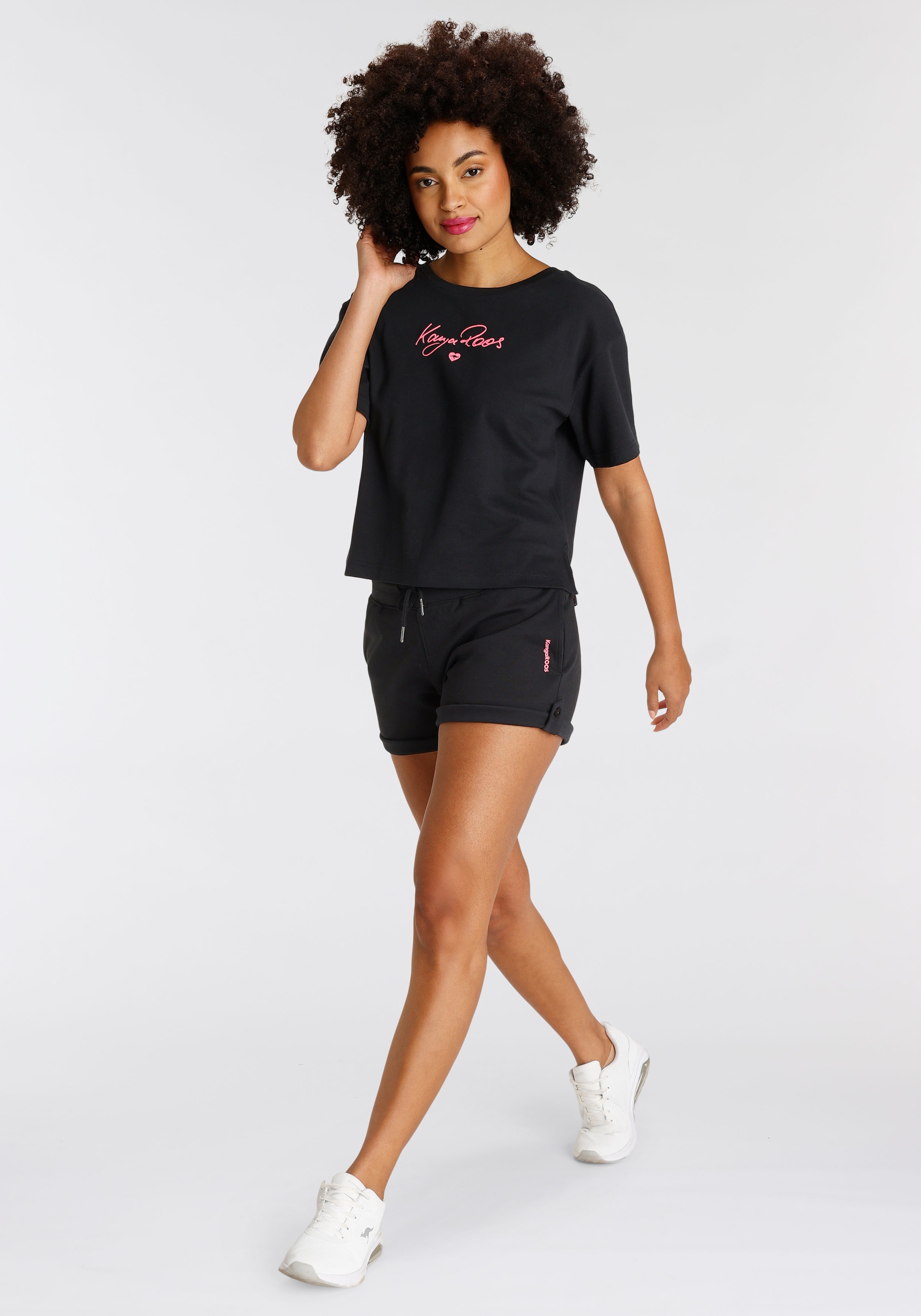 KangaROOS Sweatshorts  zum Krempeln mit Riegel und Knopf