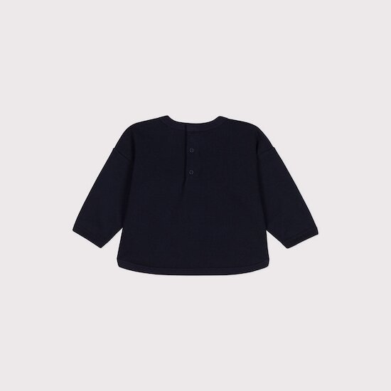 Sweatshirt en molleton bébé   Bleu smoking        de               Petit Bateau