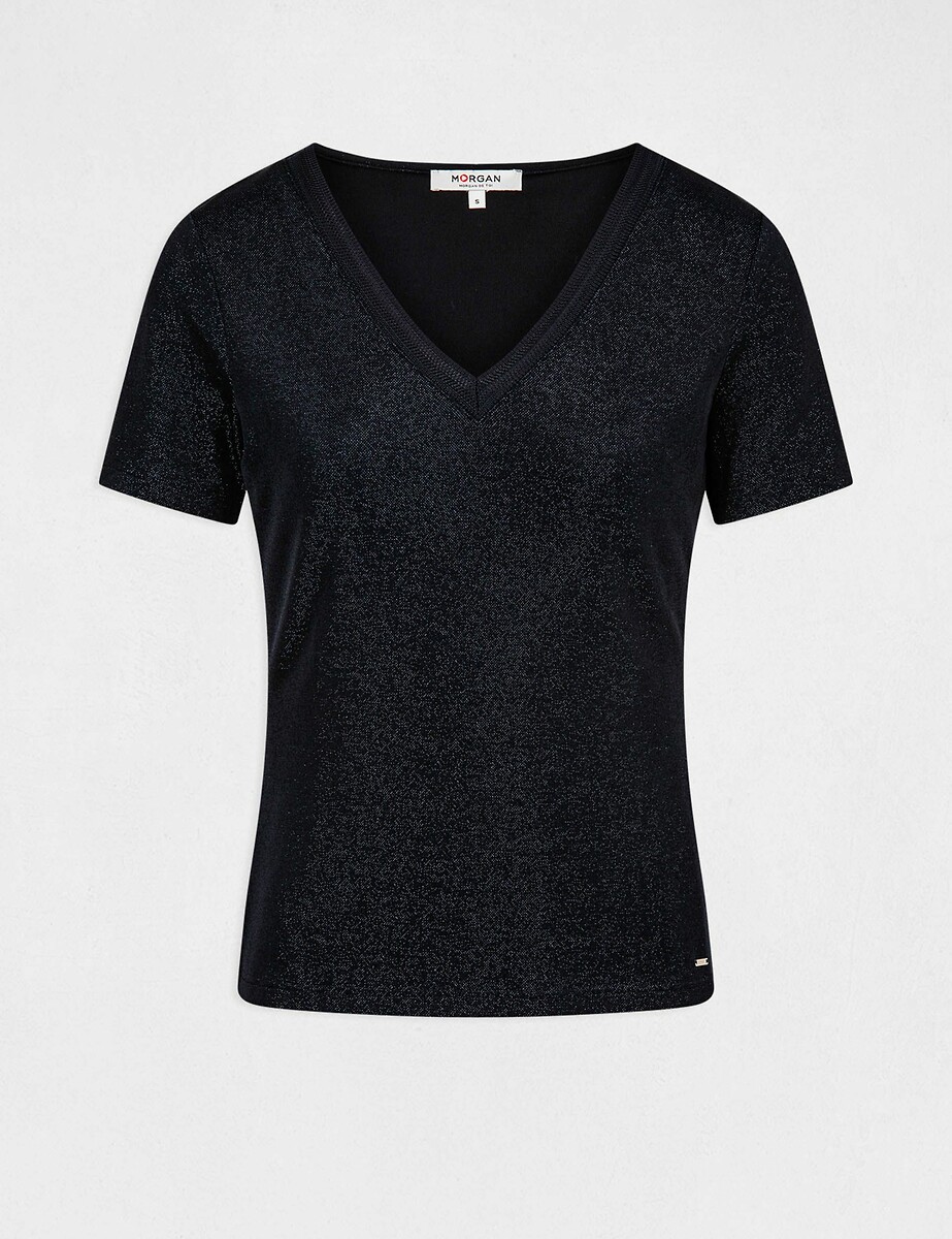 MORGAN<br>Camiseta de manga curta com decote em V