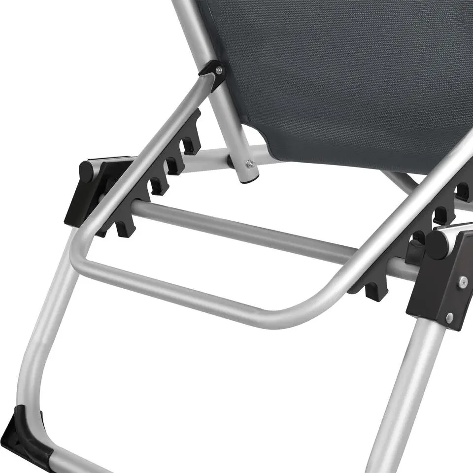 tectake Ligbed Aurelie van aluminium, 6 niveaus, Grijs