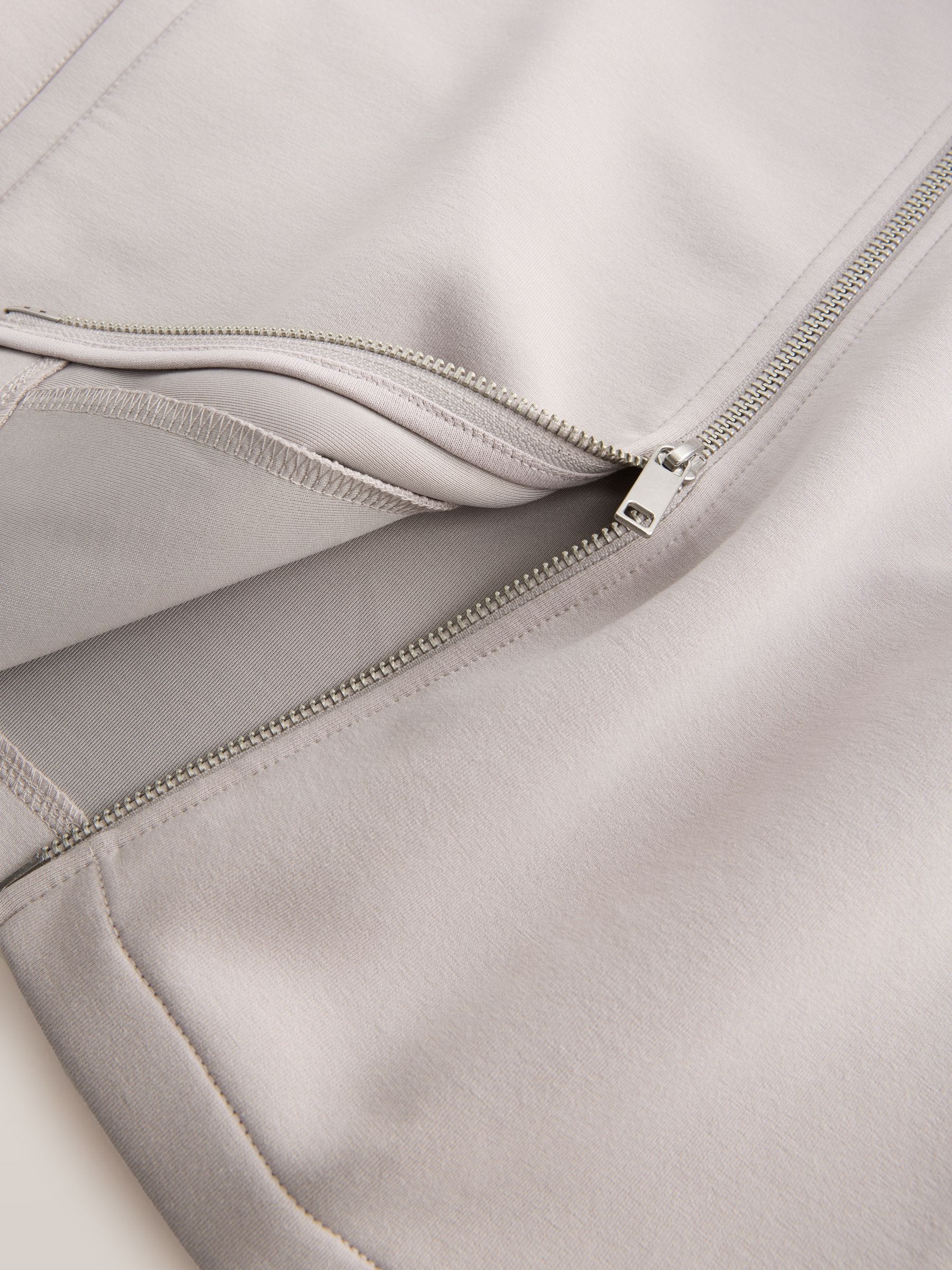 Ice grey - Soft Touch Scuba Zip Through Shacket