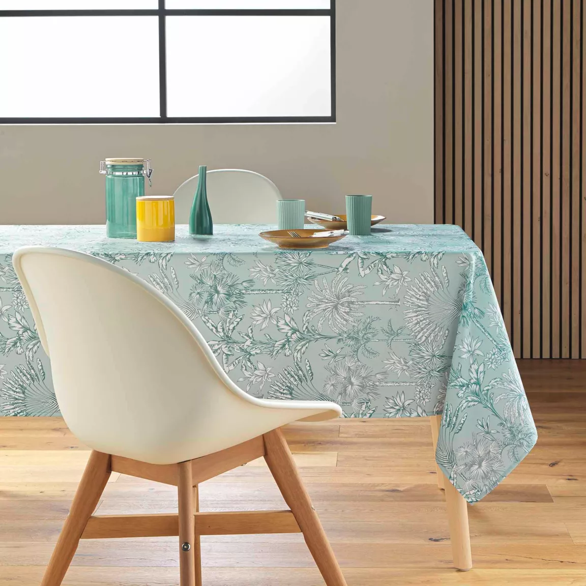 Nappe rectangulaire anti tache (145 x 240 cm) Canarie Vert sauge