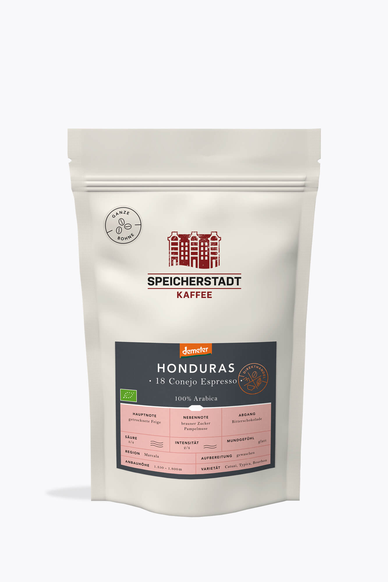 Speicherstadt Honduras 18 Conejo Bio Demeter Espresso