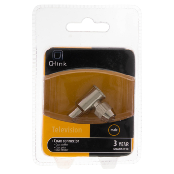 Q-Link coax stekker metaal haaks male