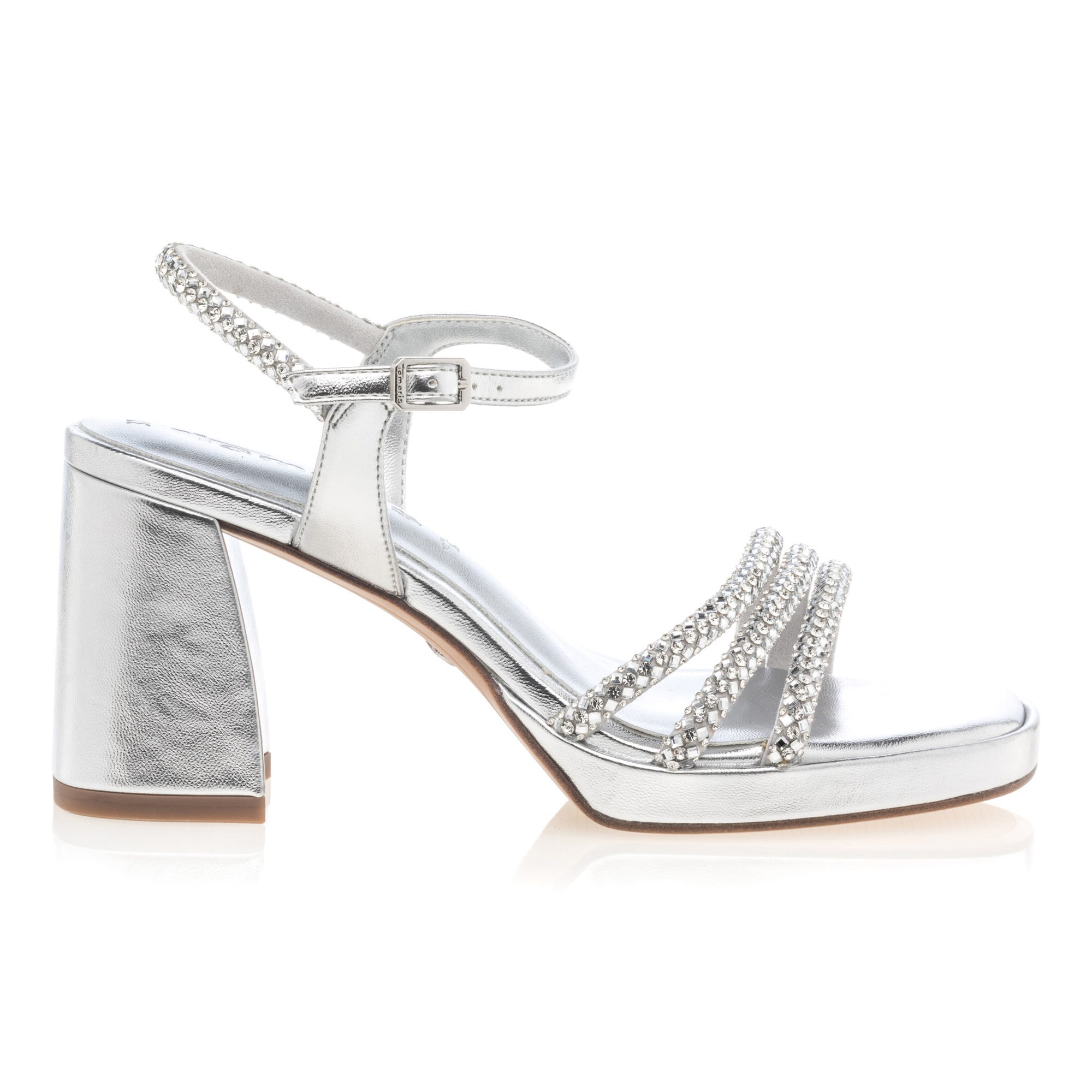 Nu-pieds à talon Femme argent