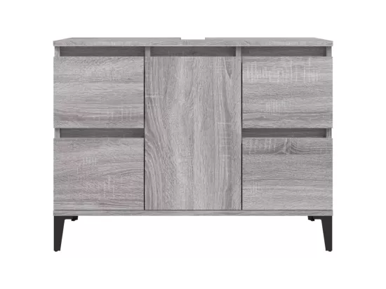 Meuble d'évier sonoma gris 80x33x60 cm bois d'ingénierie