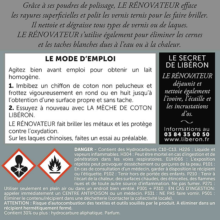 Rénovateur bois vernis et laqués Libéron 250ml